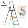ESCALERA ALUMINIO REFORZADA AIRMEC 6 PELDANOS 120 MM
