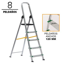 ESCALERA ALUMINIO REFORZADA AIRMEC 8 PELDANOS 120 MM