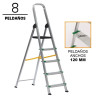 ESCALERA ALUMINIO REFORZADA AIRMEC 8 PELDANOS 120 MM