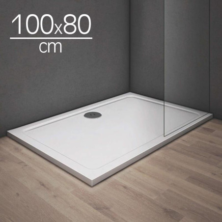 PLATO DUCHA LIGERO CARGA MINERAL BLANCO BENOTTI 100X80X3CM