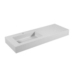 LAVABO SUSPENDIDO CARGA MINERAL 120X46CM SERIE ANETO A LA IZQUIERDA BENOTTI