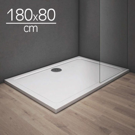 PLATO DUCHA LIGERO CARGA MINERAL BLANCO BENOTTI 180X80X3CM
