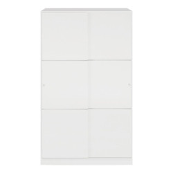 ARMARIO 2 PUERTAS CORREDERAS 200X120X50CM BLANCO BRILLO MOMI