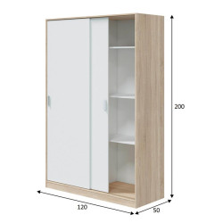 ARMARIO 2P CORREDERAS 200X120X50CM RCANADIAN BLANCO ARTIK MOMI