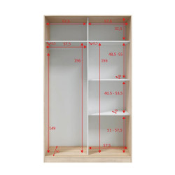 ARMARIO 2P CORREDERAS 200X120X50CM RCANADIAN BLANCO ARTIK MOMI