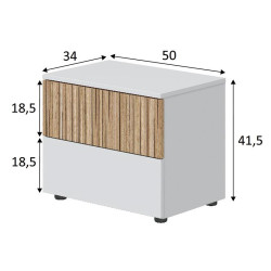 MESITA 2 CAJONES 415X50X34CM BLARTIK NATUR MOMI