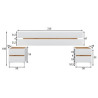 CABECERO 2 MESITAS CAJONES 102X255X34 CM BLARTIK RNODI TEMPUS MOMI