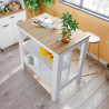 MESA ALTA COCINA ISLA BLARTIK NATUR KIRA 105X103X67CM MOMI