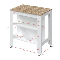 MESA ALTA COCINA ISLA BLARTIK NATUR KIRA 105X103X67CM MOMI
