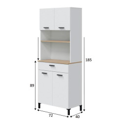 MUEBLE AUXILIAR COCINA 4P 1CAJON 185X72X40CM BLARTIK NATUR KIRA MOMI
