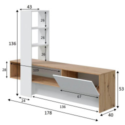 MODULO SALON TV 136X178X43CM RNODI BLARTIK LISS MOMI