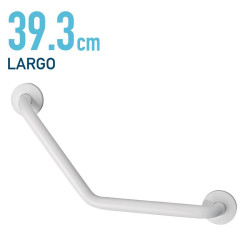 ASA DE BANO ANGULAR BLANCA INOX 304 BENOTTI 25X393CM