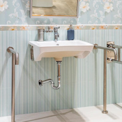 BARRA DE APOYO PARED SUELO INOX 304 BENOTTI 733X559X32CM