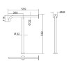 BARRA DE APOYO PARED SUELO INOX 304 BENOTTI 733X559X32CM