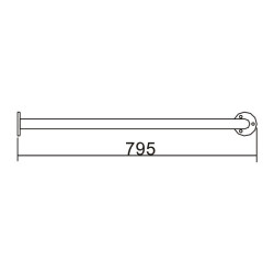 BARRA DE APOYO PARED SUELO INOX 304 BENOTTI 871X795X32CM