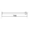BARRA DE APOYO PARED SUELO INOX 304 BENOTTI 871X795X32CM