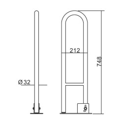 ASA DE BANO ABATIBLE INOX BENOTTI 748X212X32CM