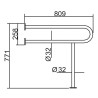 BARANDILLA DE APOYO INOX BENOTTI 771X809X32CM