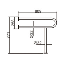 BARANDILLA DE APOYO PARA LAVABOS INOX 304 BENOTTI 771X809X32CM