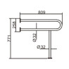 BARANDILLA DE APOYO PARA LAVABOS INOX 304 BENOTTI 771X809X32CM