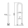 ASA DE BANO ABATIBLE CON PORTAROLLO INOX BENOTTI 805X212X32CM