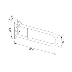 ASA DE BANO ABATIBLE INOX BLANCA BENOTTI 26X60X78CM