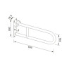 ASA DE BANO ABATIBLE INOX BLANCA BENOTTI 26X60X78CM