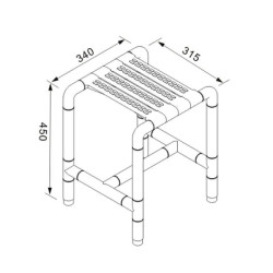 ASIENTO DE DUCHA BENOTTI 34X45X315CM