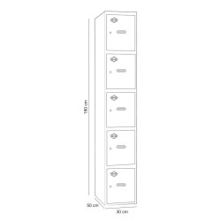 TAQUILLA METALICA GRIS 5 PUERTAS 1800X300X500MM AIRMEC
