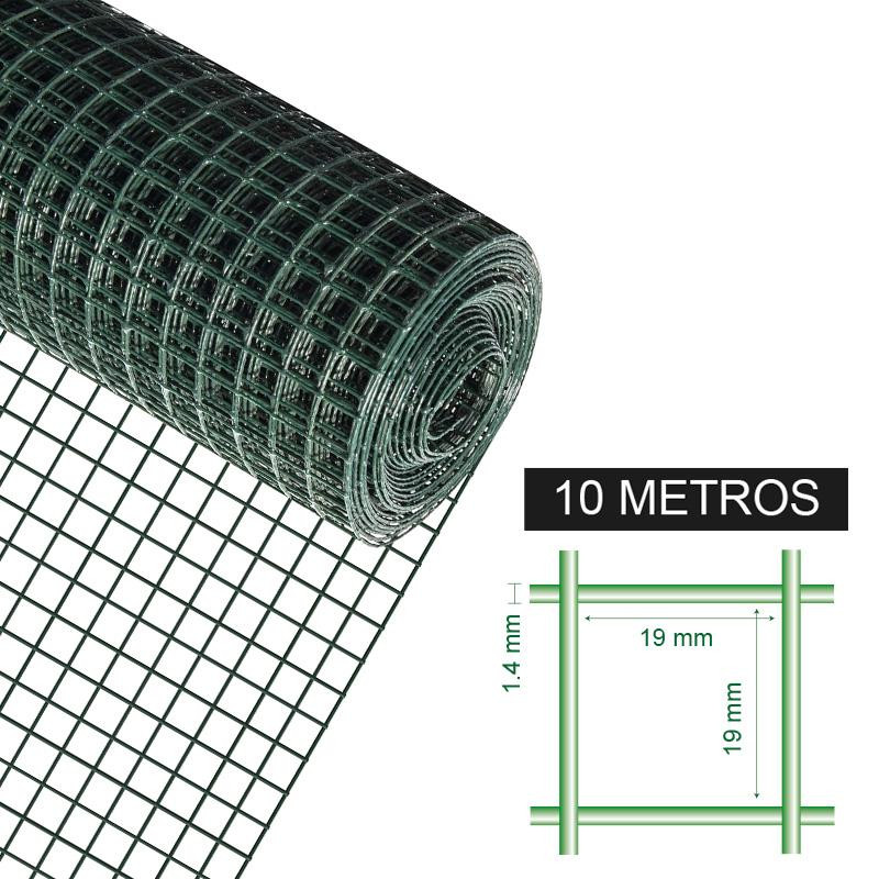 TELA METALICA PLASTIFICADA 19X19X14MM 1X10M DONNA GARDEN