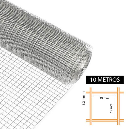 TELA METALICA GALV 19X19X12MM 1X10M DONNA GARDEN