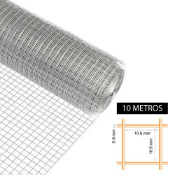 TELA METALICA GALV 106X106X08MM 1X10M DONNA GARDEN