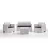 SET DE JARDIN 1 SOFA 2 SILLONES MESA SERIE NEBRASKA 2 WHITE BICA