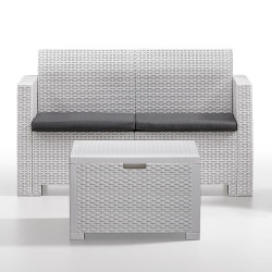 SET DE JARDIN 1 SOFA 2 SILLONES MESA SERIE NEBRASKA 2 WHITE BICA