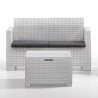 SET DE JARDIN 1 SOFA 2 SILLONES MESA SERIE NEBRASKA 2 WHITE BICA