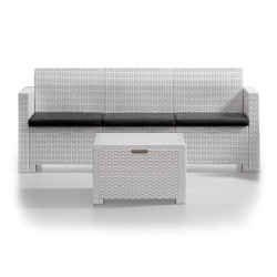 SET DE JARDIN 1 SOFA 2 SILLONES MESA SERIE NEBRASKA 3 WHITE BICA