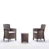 SET DE JARDIN 2 SILLONES MESA SERIE LIDO TERRACE TAUPE BICA