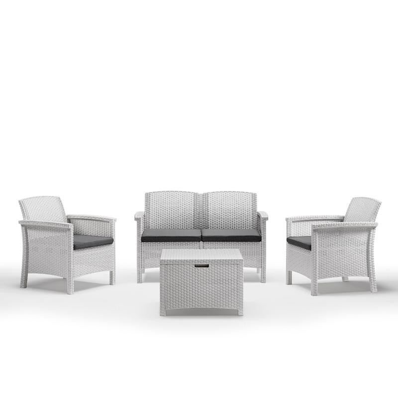 SET DE JARDIN 1 SOFA 2 SILLONES MESA SERIE VENEZIA 2 WHITE BICA
