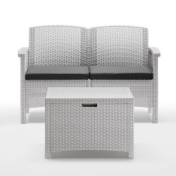 SET DE JARDIN 1 SOFA 2 SILLONES MESA SERIE VENEZIA 2 WHITE BICA