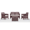 SET DE JARDIN 1 SOFA 2 SILLONES MESA SERIE VENEZIA BROWN BICA
