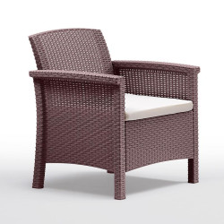 SET DE JARDIN 1 SOFA 2 SILLONES MESA SERIE VENEZIA BROWN BICA