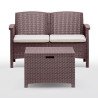 SET DE JARDIN 1 SOFA 2 SILLONES MESA SERIE VENEZIA BROWN BICA