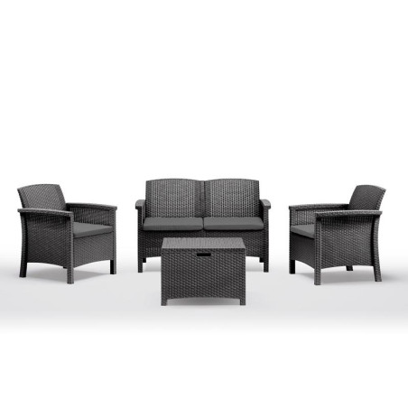SET DE JARDIN 1 SOFA 2 SILLONES MESA SERIE VENEZIA 2 GRAPHITE BICA