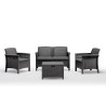 SET DE JARDIN 1 SOFA 2 SILLONES MESA SERIE VENEZIA 2 GRAPHITE BICA