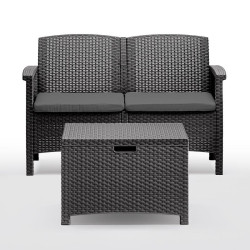 SET DE JARDIN 1 SOFA 2 SILLONES MESA SERIE VENEZIA 2 GRAPHITE BICA