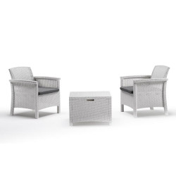 SET DE JARDIN 2 SILLONES MESA SERIE VENEZIA TERRACE WHITE BICA