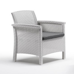 SET DE JARDIN 2 SILLONES MESA SERIE VENEZIA TERRACE WHITE BICA
