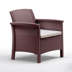 SET DE JARDIN 2 SILLONES MESA SERIE VENEZIA TERRACE BROWN BICA