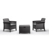 SET DE JARDIN 2 SILLONES MESA SERIE VENEZIA TERRACE GRAPHITE BICA