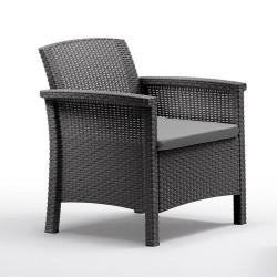 SET DE JARDIN 2 SILLONES MESA SERIE VENEZIA TERRACE GRAPHITE BICA